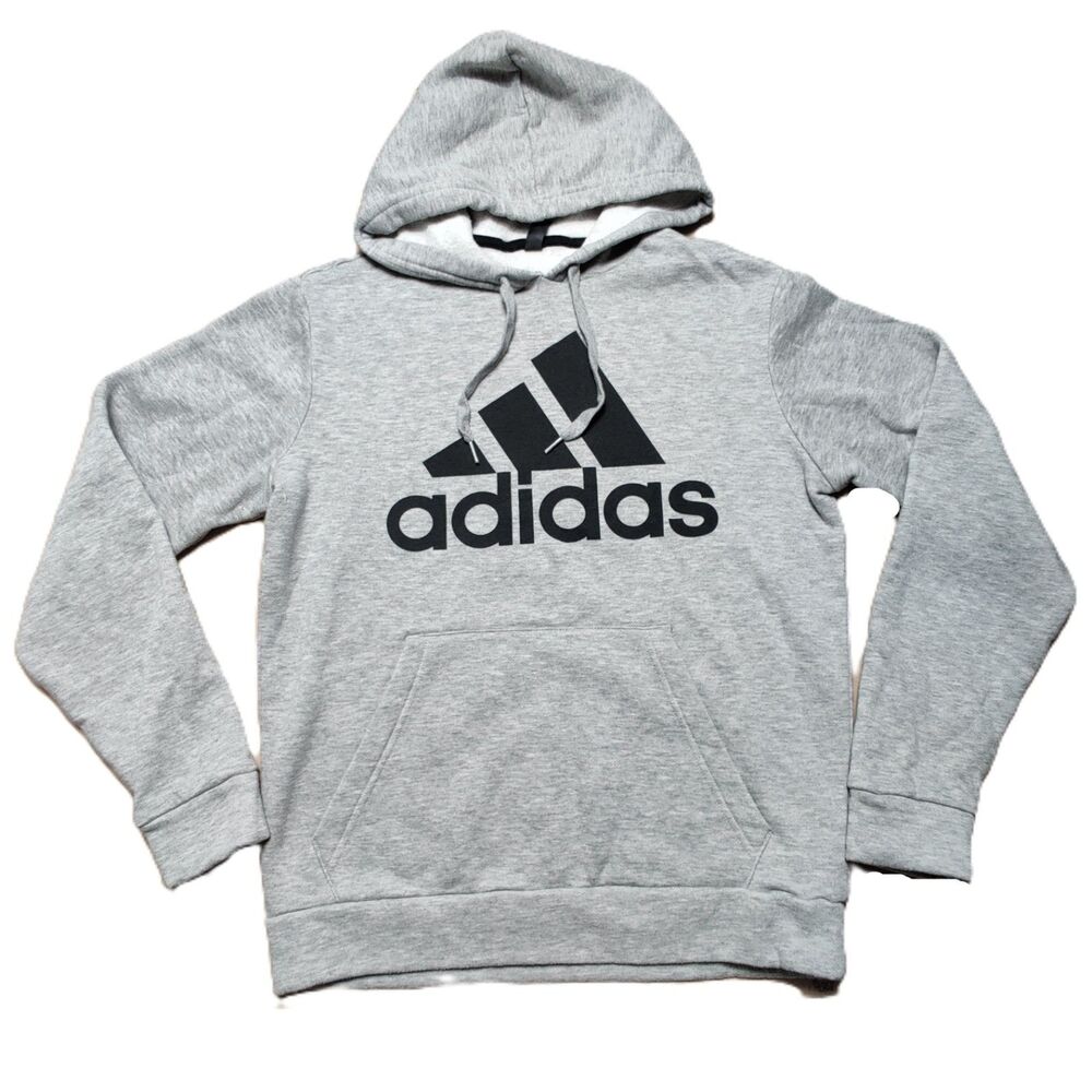 Adidas Golf Gray Pullover Hoodie Sweatshirt Fleece Logo Pocket Men’s S